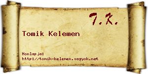 Tomik Kelemen névjegykártya